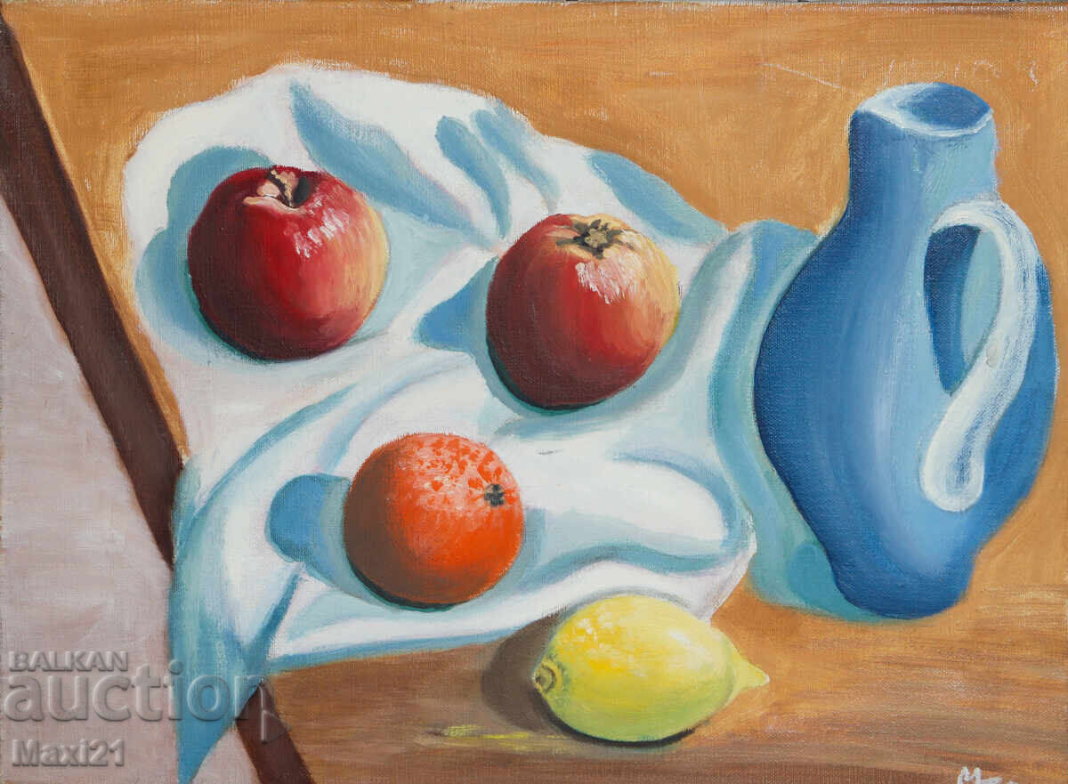 Auction  Still life fruit painting oil paints