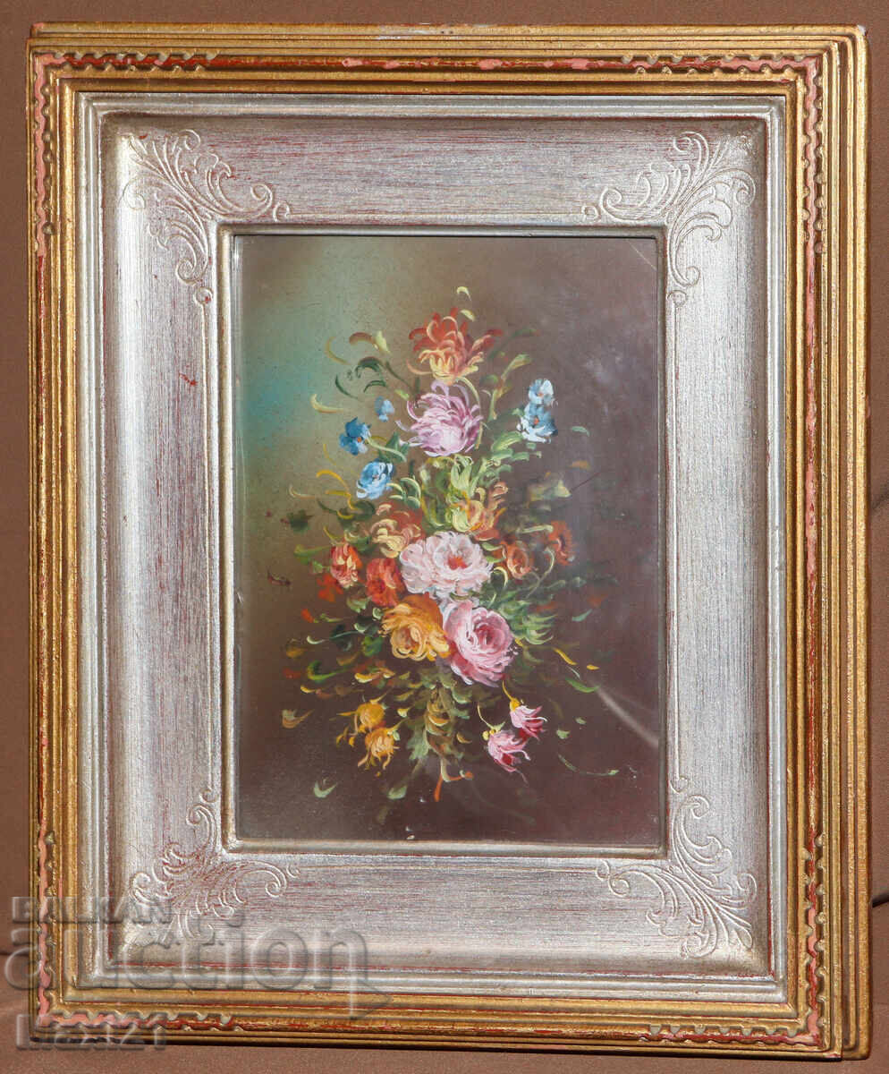 Frumoasă pictură natură statică cu flori guașă cu preț 240.00 BGN | € 122.71