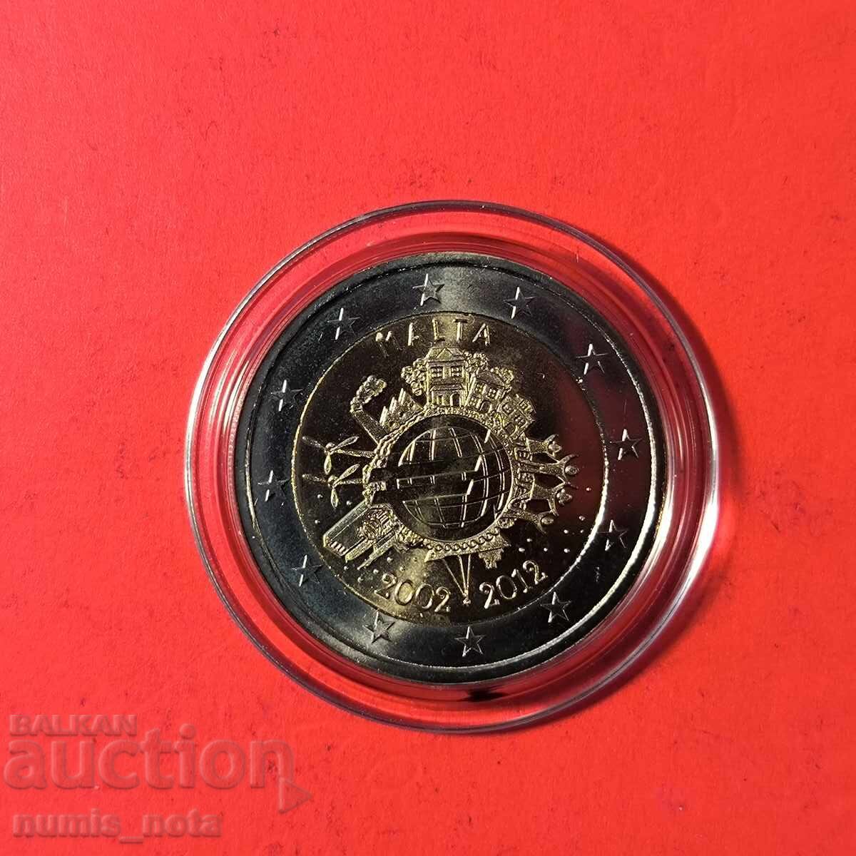 Malta 2 Euro 2012 10 Years of Euro Introduction