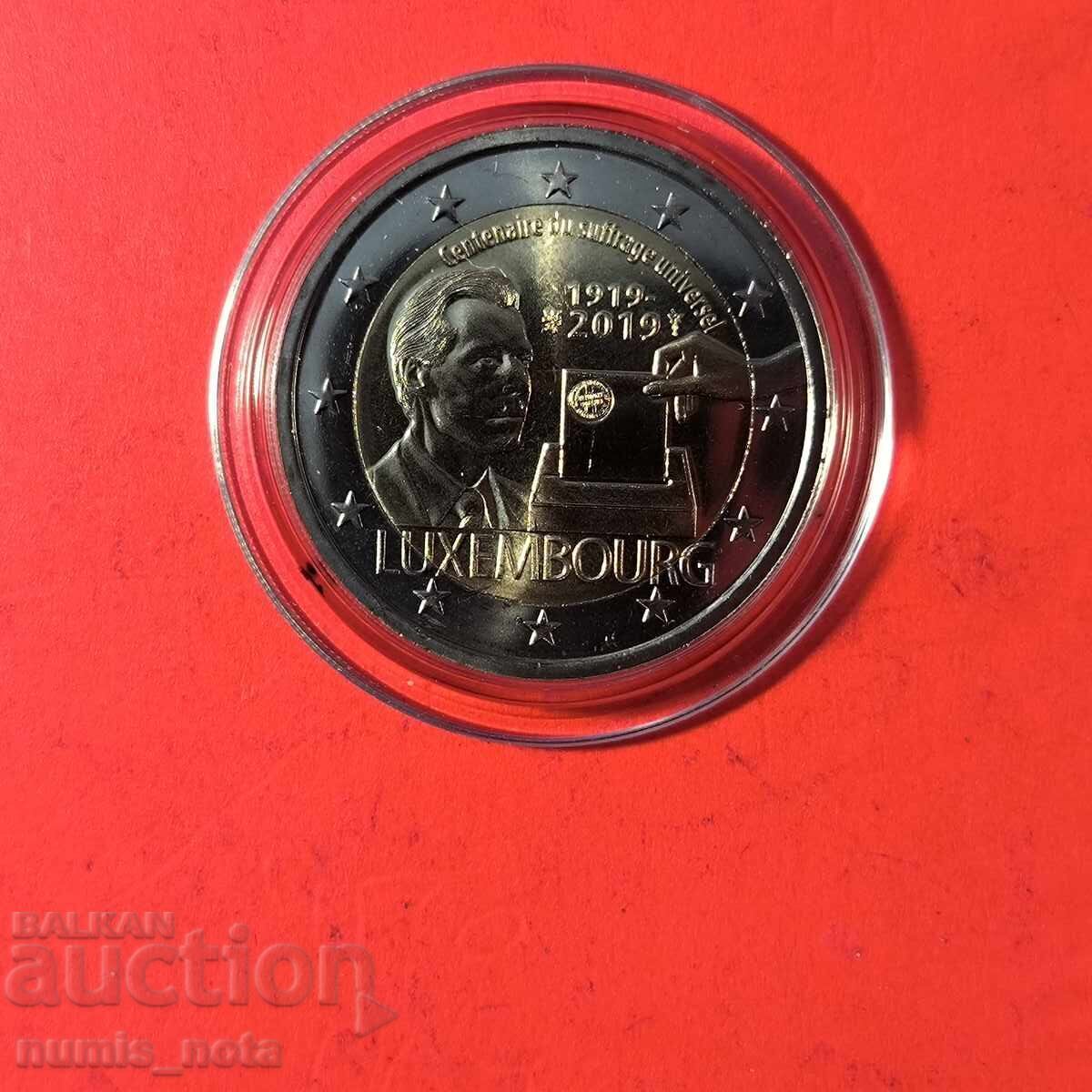 Люксембург 2 евро 2019 100 г. Всеобщо избирателно право