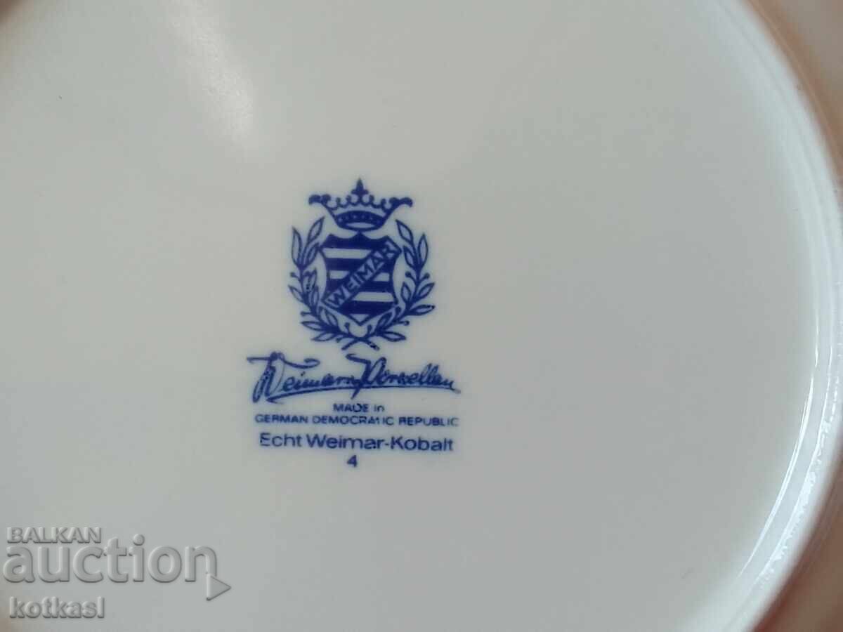 Delivery of Star triple set WEIMAR Cobalt - cup, 2 plates Germany GDR