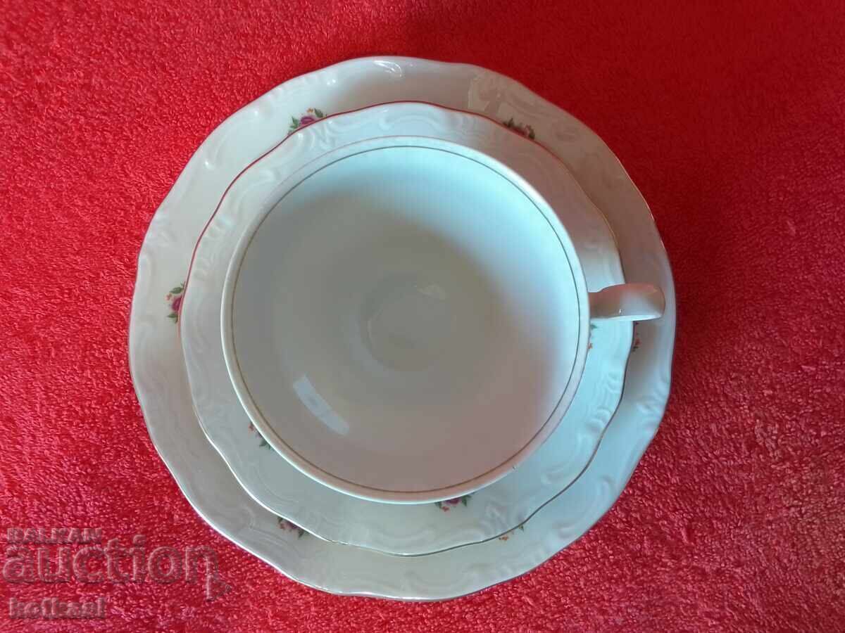 Star triple set WEIMAR Cobalt - cup, 2 plates Germany GDR - 6