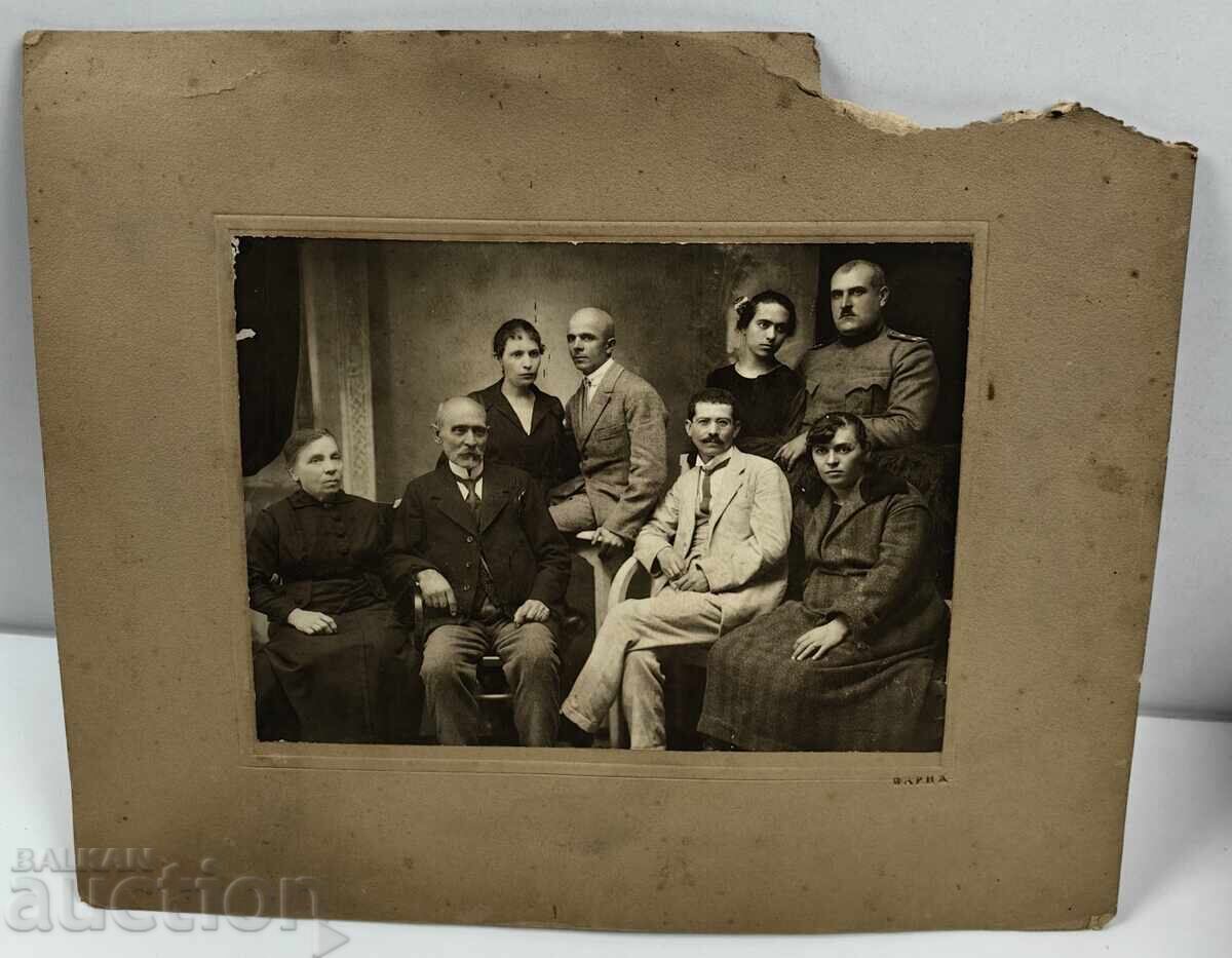 1922 VARNA POZĂ DE FAMILIE VECHE FOTOGRAFIE CARTON 1922 VARNA POZĂ DE FAMILIE VECHE FOTOGRAFIE CARTON