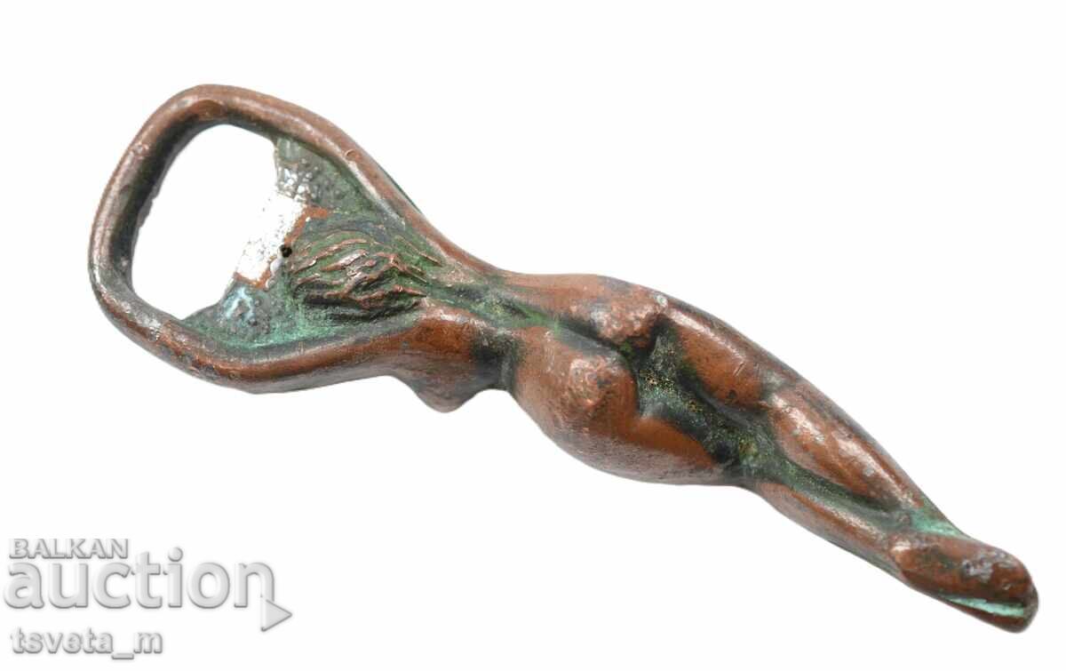 Auction  Bronze bottle opener nude woman erotica