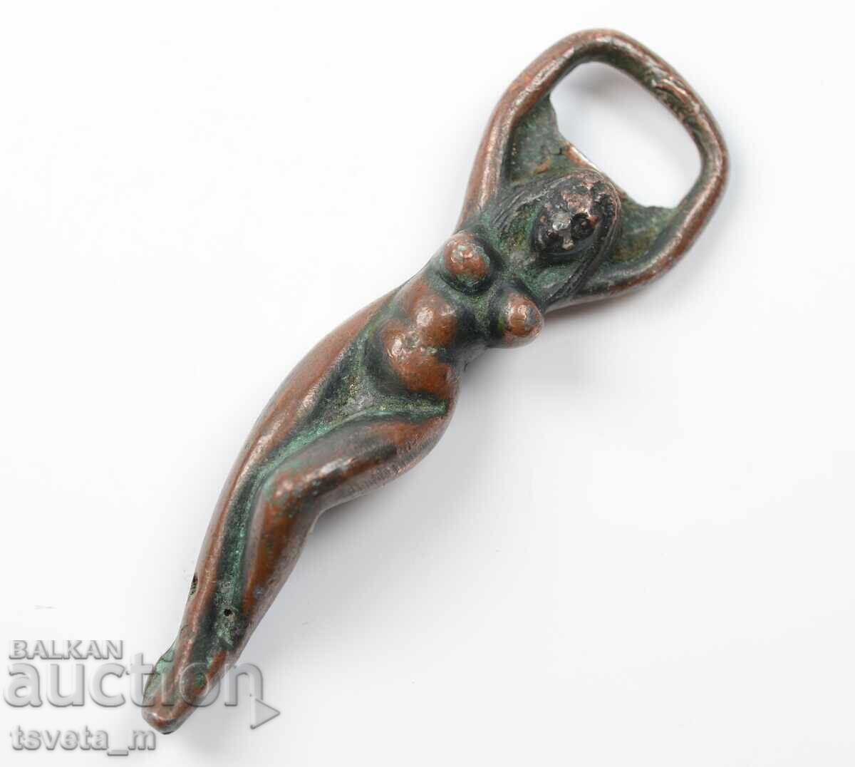 Delivery of Bronze bottle opener nude woman erotica