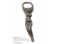 Deschizător de sticle bronz, femeie goală, erotic