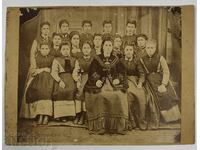 1870-ТЕ ГОДИНИ УЧИТЕЛ УЧЕНИЦИ СТАРА СНИМКА ФОТОГРАФИЯ