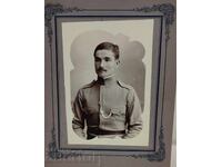 PORTRET DE SOLDAT FOTOGRAFIE VECHE MILITARĂ FOTOGRAFIE CARTON