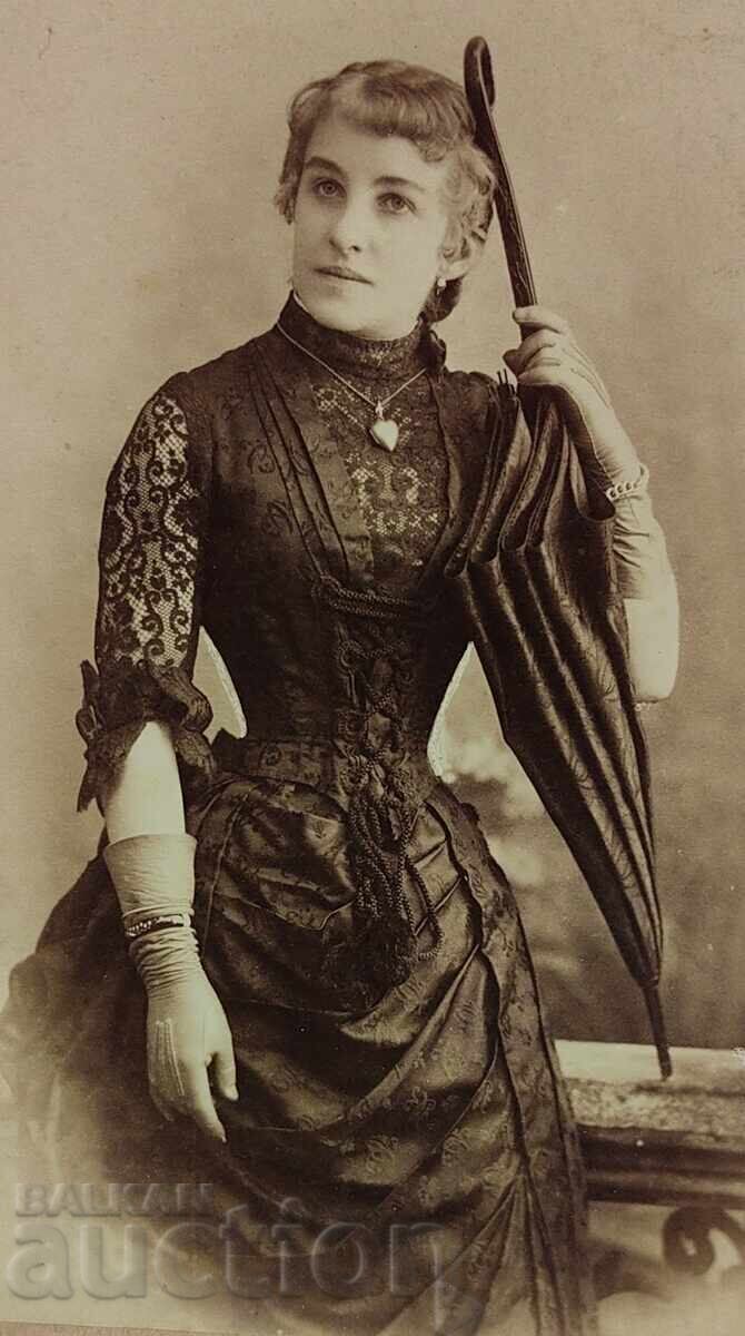 1887 ΕΛΕΓΑΝΤΙΚΗ ΓΥΝΑΙΚΑ ΠΑΛΙΑ ΦΩΤΟΓΡΑΦΙΑ ΦΩΤΟΓΡΑΦΙΑ ΚΑΡΤΟΝΙ