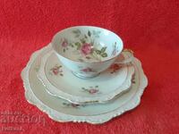 Reichenbach R Star Triple Set - Cup, 2 Plates Germany Gold Plated