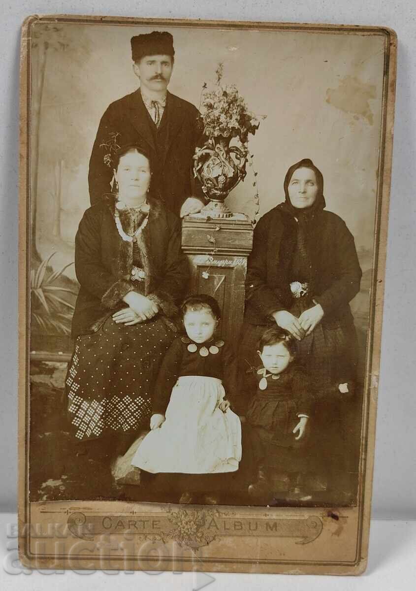 КРАЯТ НА 19-ТИ ВЕК СТАРА СЕМЕЙНА СНИМКА ФОТОГРАФИЯ КАРТОН
