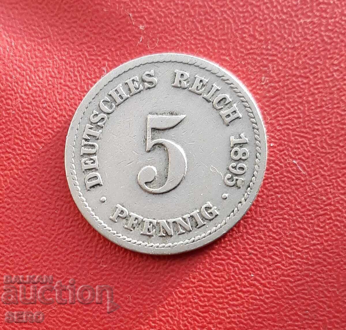 Германия-5 пфенига 1895 F-Щутгарт