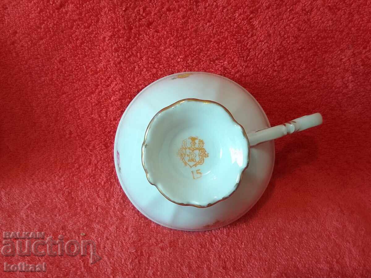 Star triple set UNGER&SCHILDE - cup, 2 plates Germany gold plating - 5