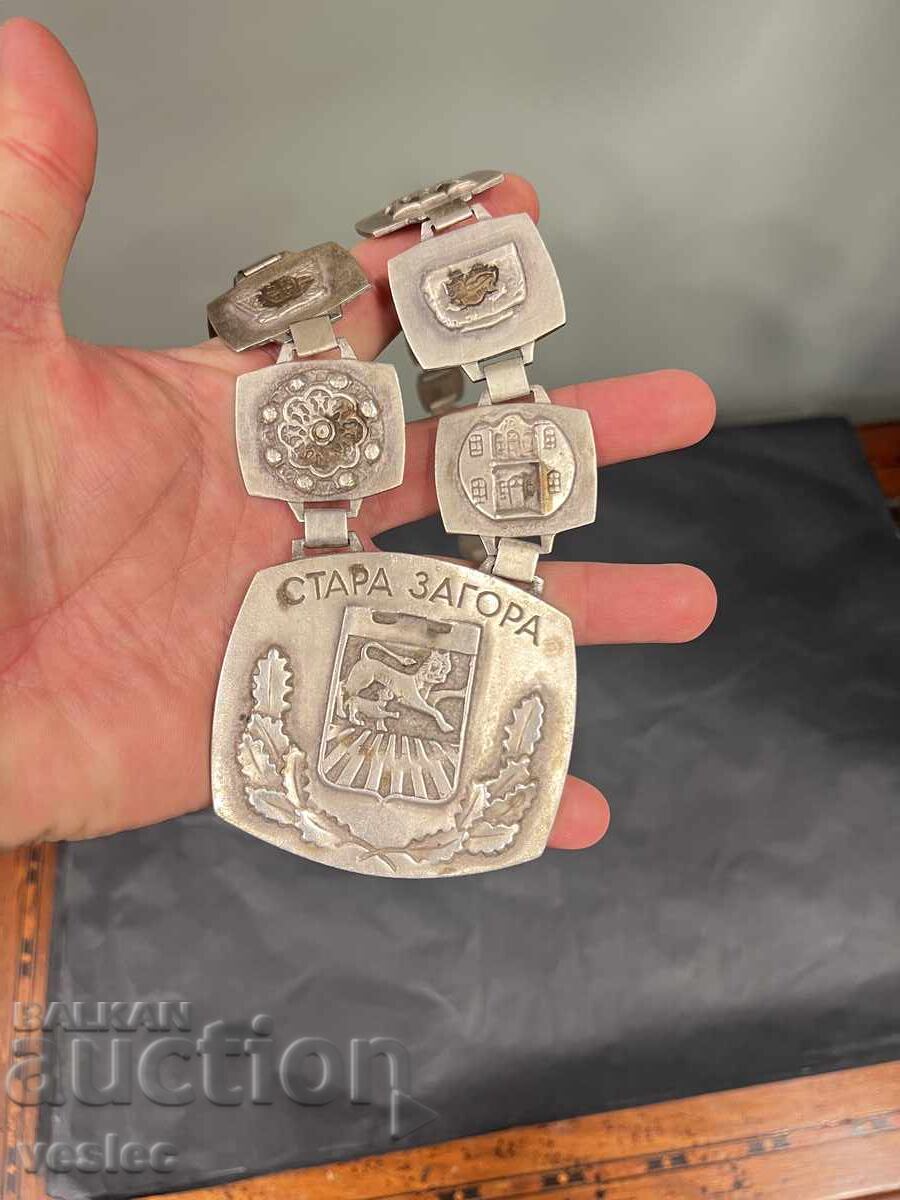 Livrarea 1980 Cetățean de Onoare Stara Zagora Colier Medalie Ordin Semn