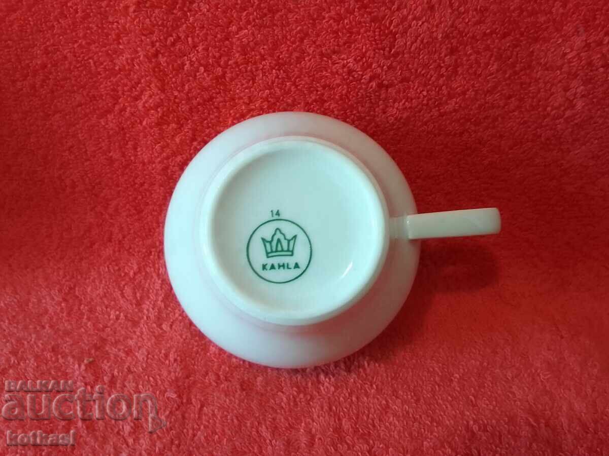 Σετ τριών τεμαχίων αντίκα: φλιτζάνι, 2 πιάτα, επιχρυσωμένο, Γερμανία KAHLA - 5