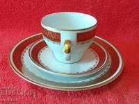 Set vechi format din cană, 2 farfurii, aurire Germania KAHLA