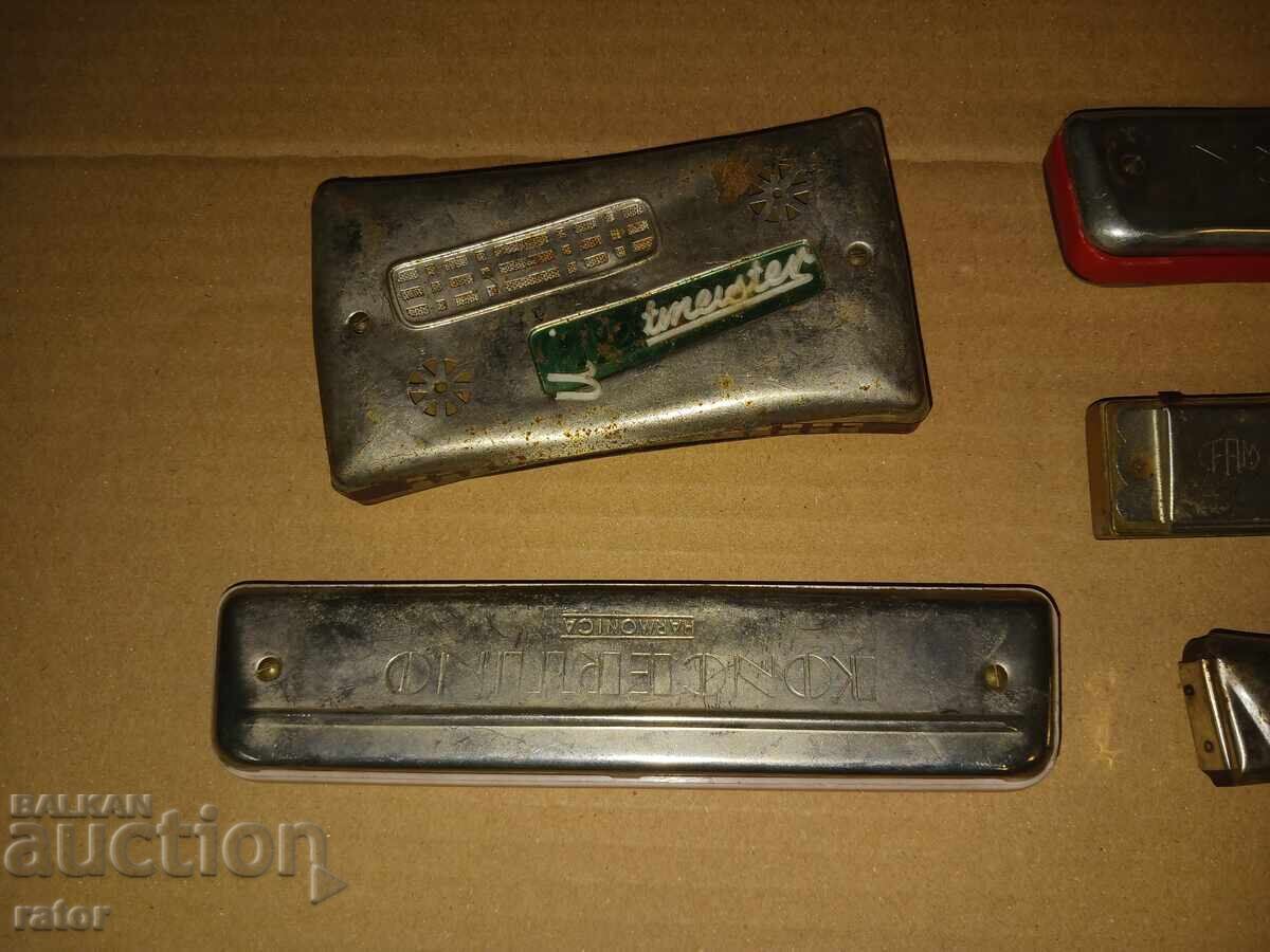 Стари устни хармоники - 5 броя , устна хармоника с цена 14.99 лв. | € 7.66