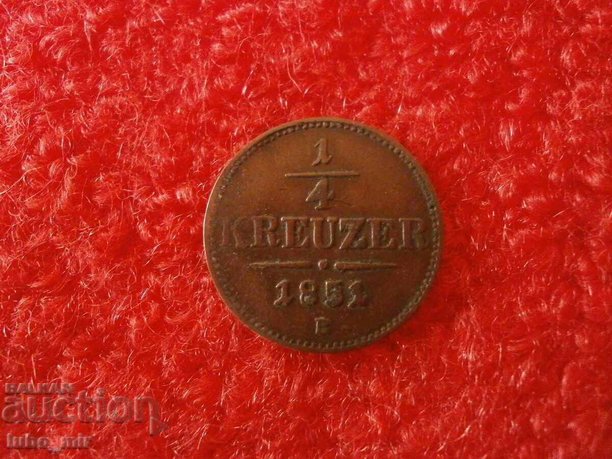 Austria 1/4 KREUZER 1851