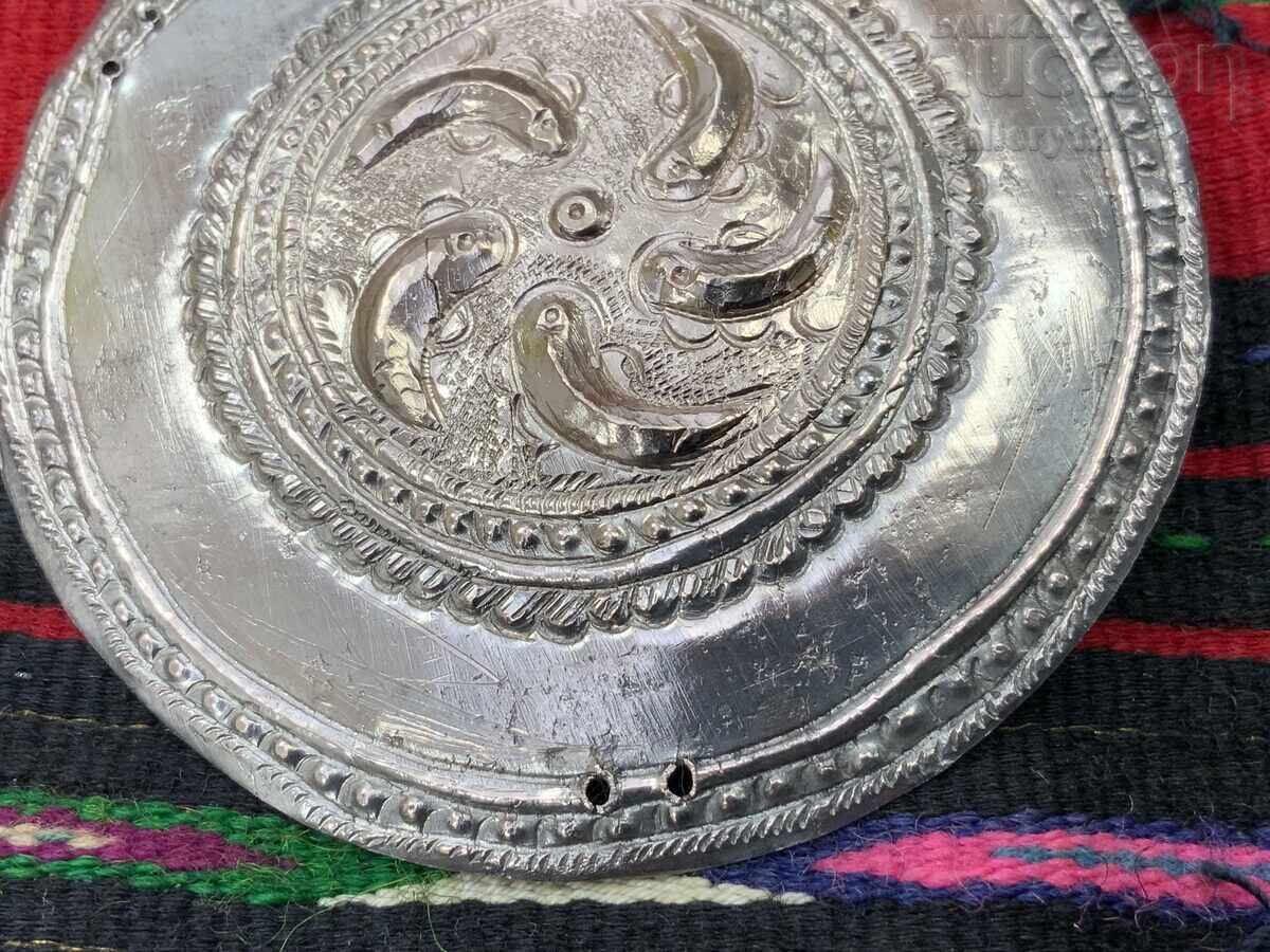 Interesting Revival-era head covering, silver, stamped, forged - 5 Interesting Revival-era head covering, silver, stamped, forged - 5