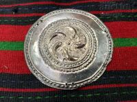 Interesting Revival-era head covering, silver, stamped, forged