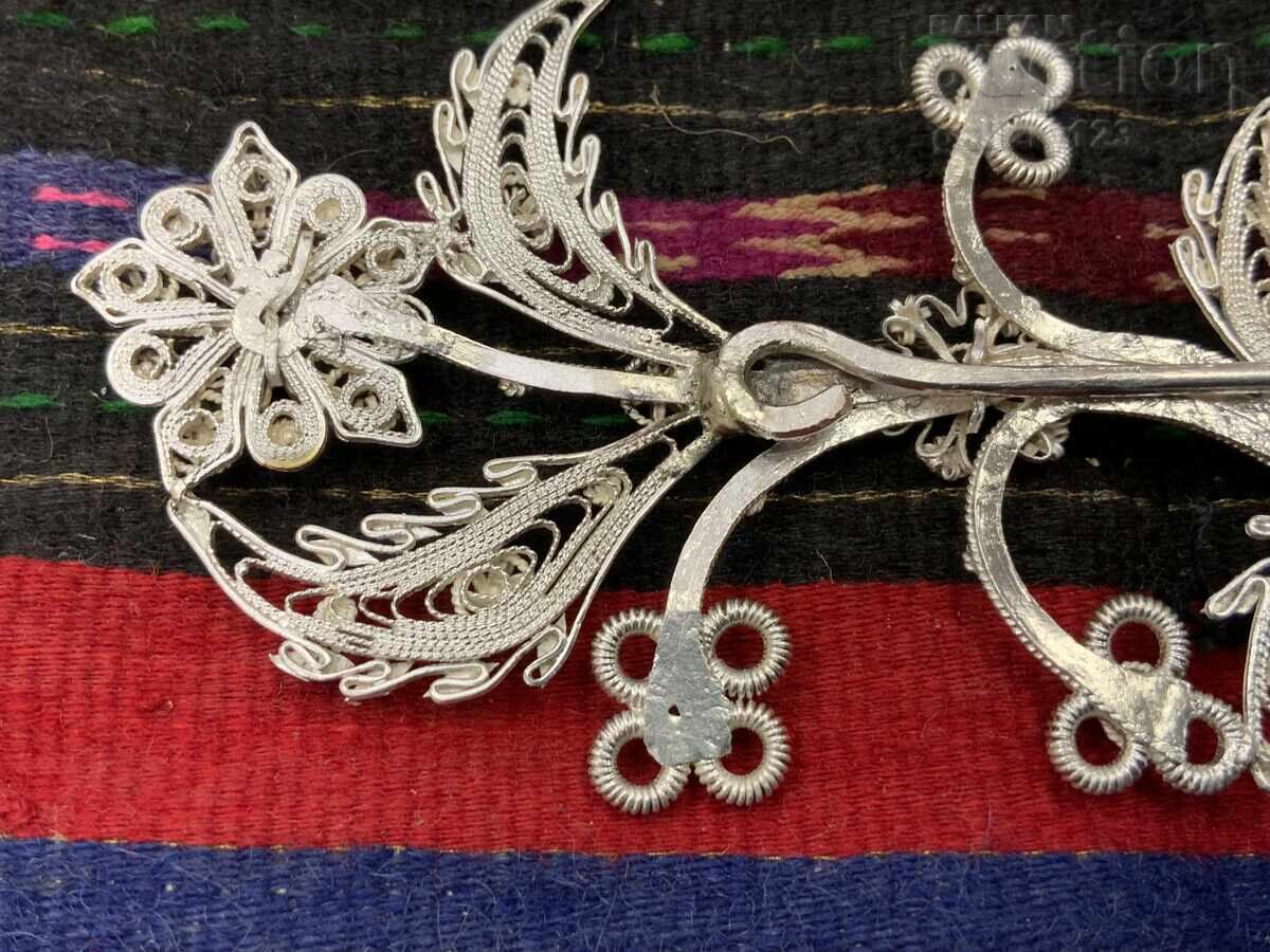 Revival-era Vidin silver filigree needle with gold plating - 6 Revival-era Vidin silver filigree needle with gold plating - 6