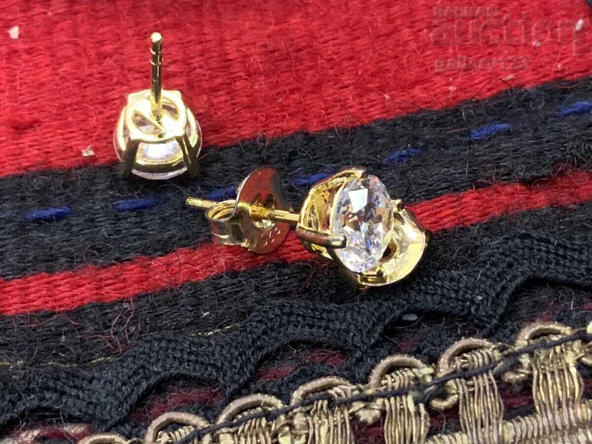 Silver Niva Earrings Gold Plated 925 - 5 Silver Niva Earrings Gold Plated 925 - 5