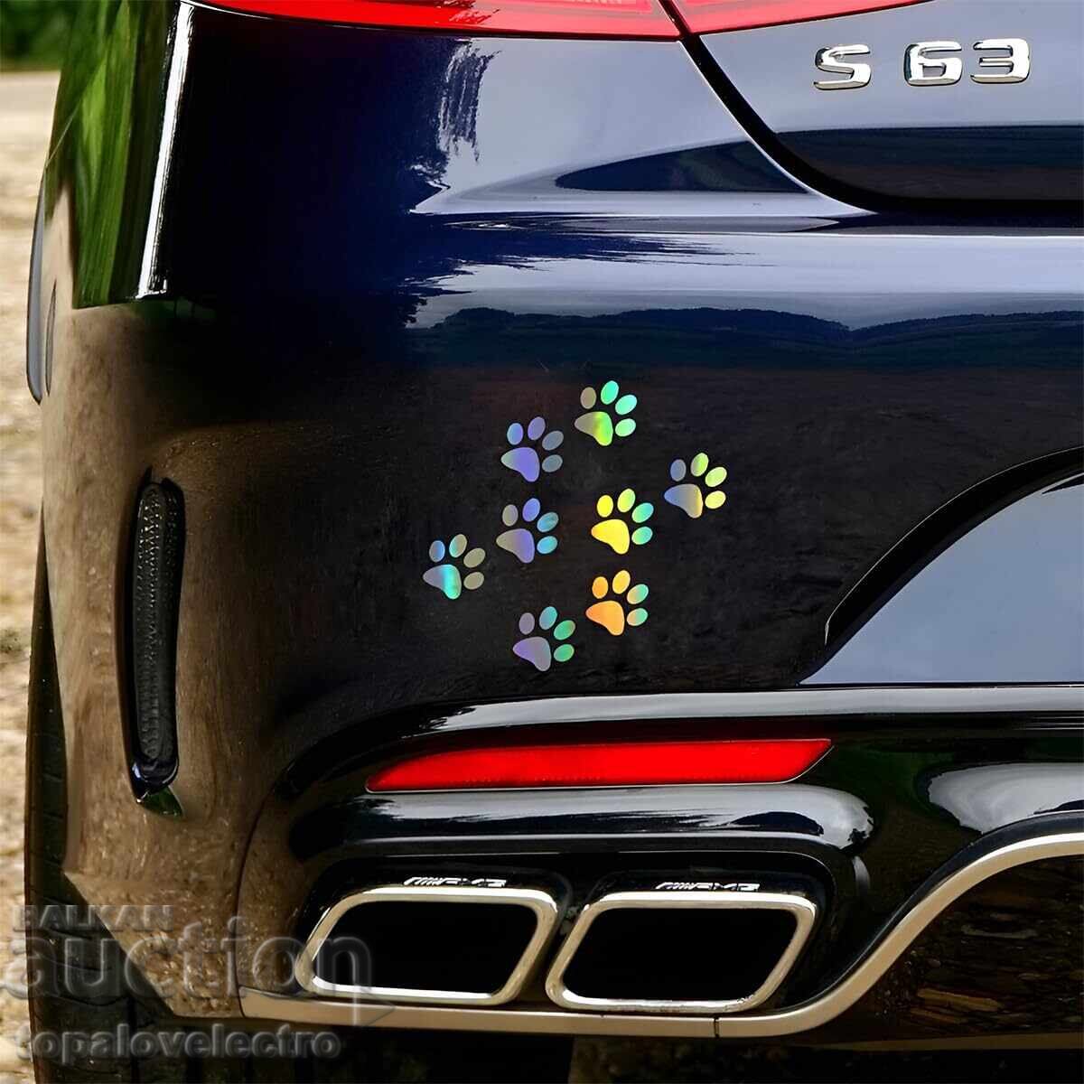 Delivery of NEW! Laser reflective stickers with animal and decorative designs