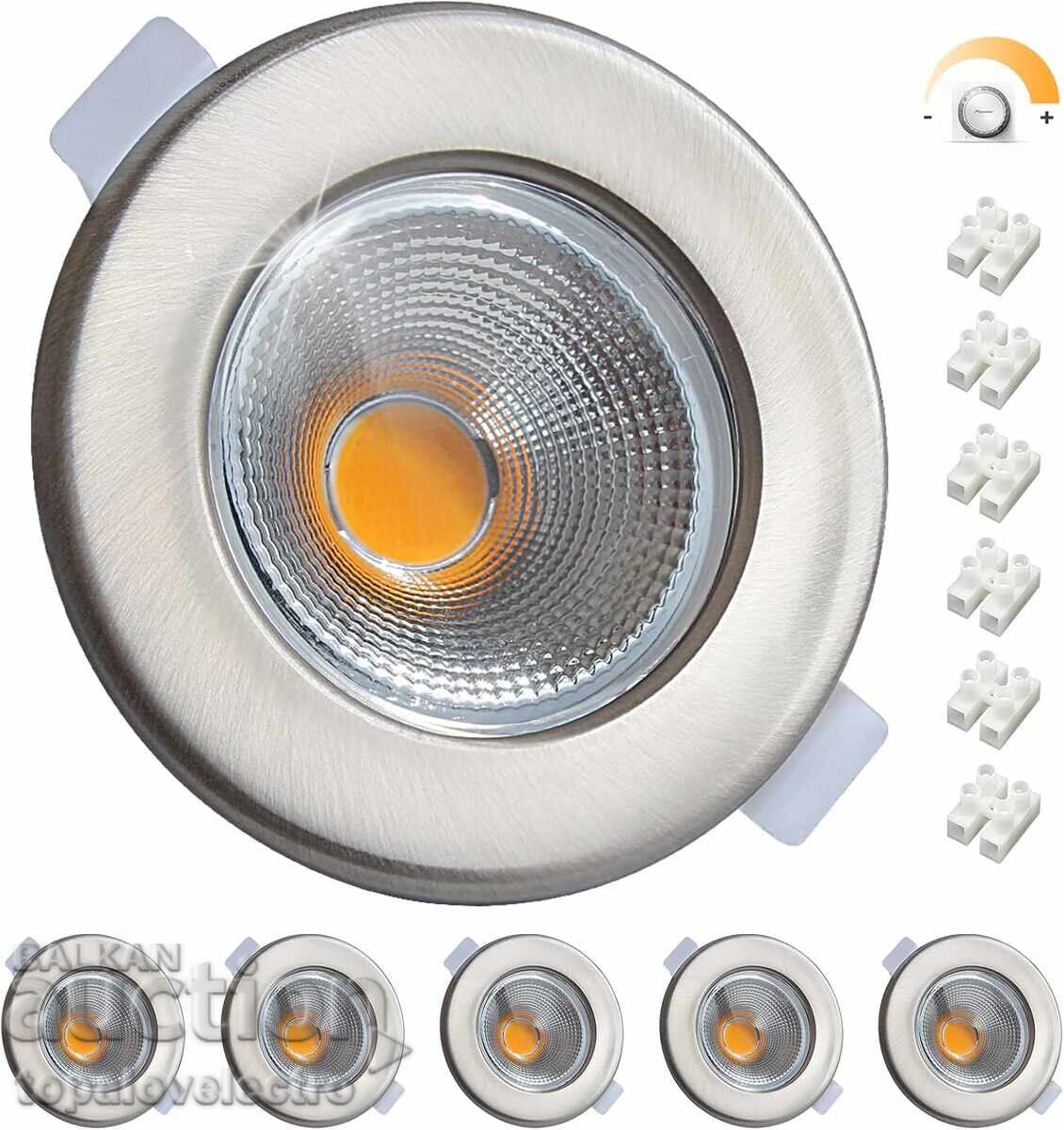 NEW! Set of 6 LED recessed spotlights, dimmable, 10W