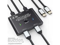 NOU! Switch KVM USB-C, 8K@60Hz, 4K@120Hz, comutare bidirecțională