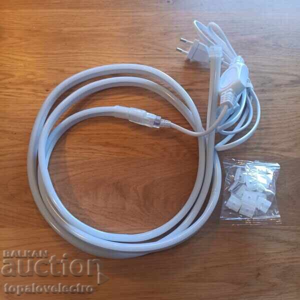 NOUĂ! Bandă LED neon 2 metri – galbenă, rezistentă la apă, 220V cu preț 18.00 BGN | € 9.20