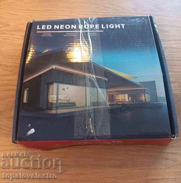 NOUĂ! Bandă LED neon 2 metri – galbenă, rezistentă la apă, 220V - 7