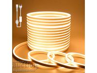 NOUĂ! Bandă LED neon 2 metri – galbenă, rezistentă la apă, 220V