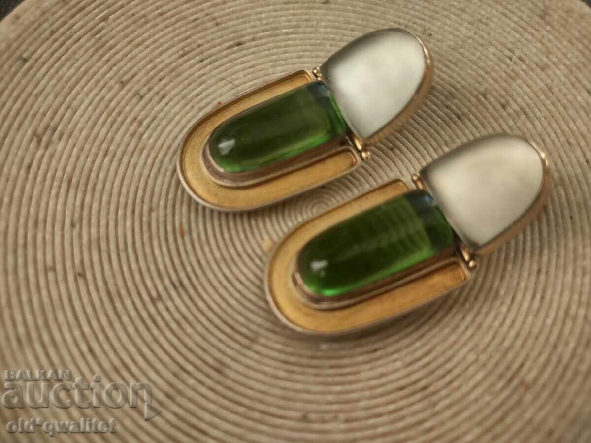 Earrings, silver 925, gold plated, large designer with price 997.00 BGN | € 509.76
