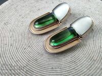 Cercei, argint 925, placare cu aur, design mare