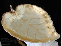 Посребрена фруктиера,купа с дизайн на листо.