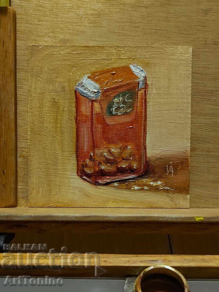 Oil painting - Still life - Tic Tac candy box - A. Yordanov with price € 5.06 | 9.90 BGN