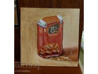 Oil painting - Still life - Tic Tac candy box - A. Yordanov