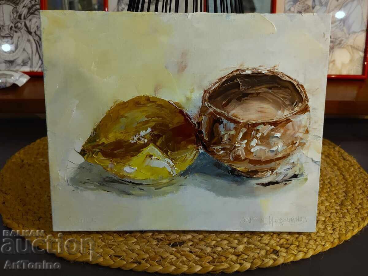 Oil painting - Still life - Lemon with Japanese bowl - A. Yordanov - 7
