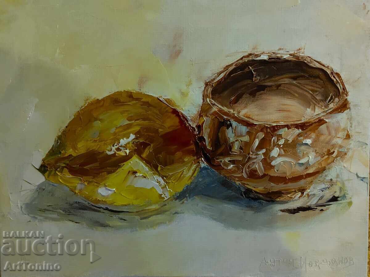 Oil painting - Still life - Lemon with Japanese bowl - A. Yordanov