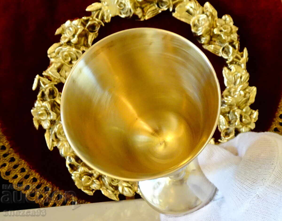 Παράδοση Υπέροχο μπρούτζινο ποτήρι κρασιού 16 εκ., μπαρόκ