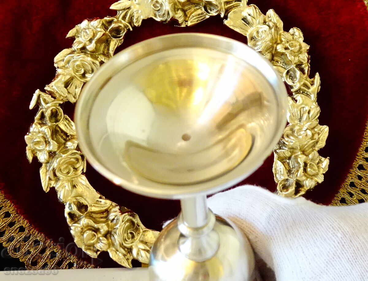 Υπέροχο μπρούτζινο ποτήρι κρασιού 16 εκ., μπαρόκ - 5