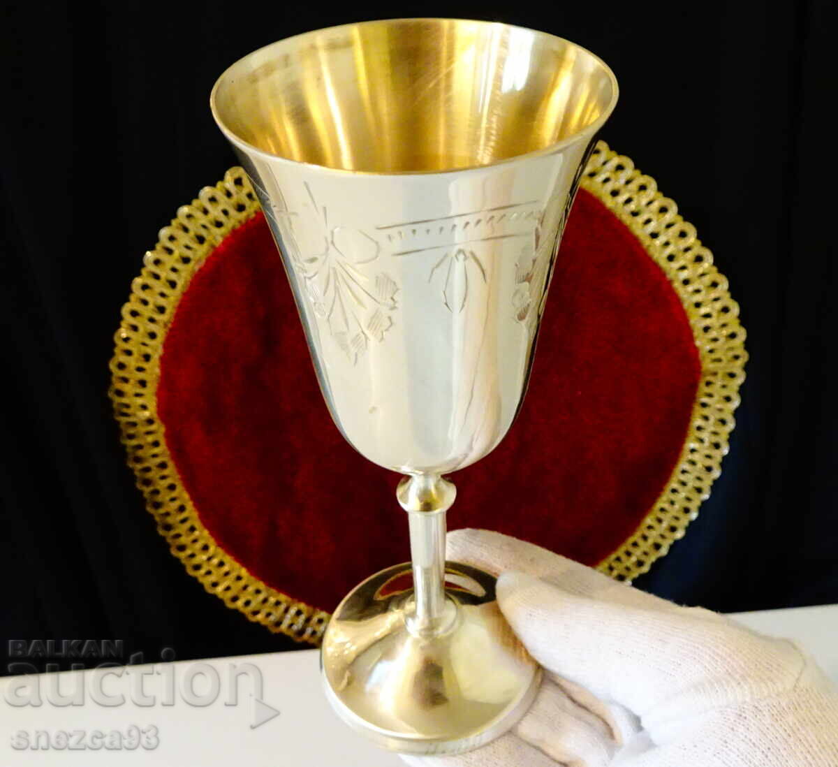 Υπέροχο μπρούτζινο ποτήρι κρασιού 16 εκ., μπαρόκ - 7