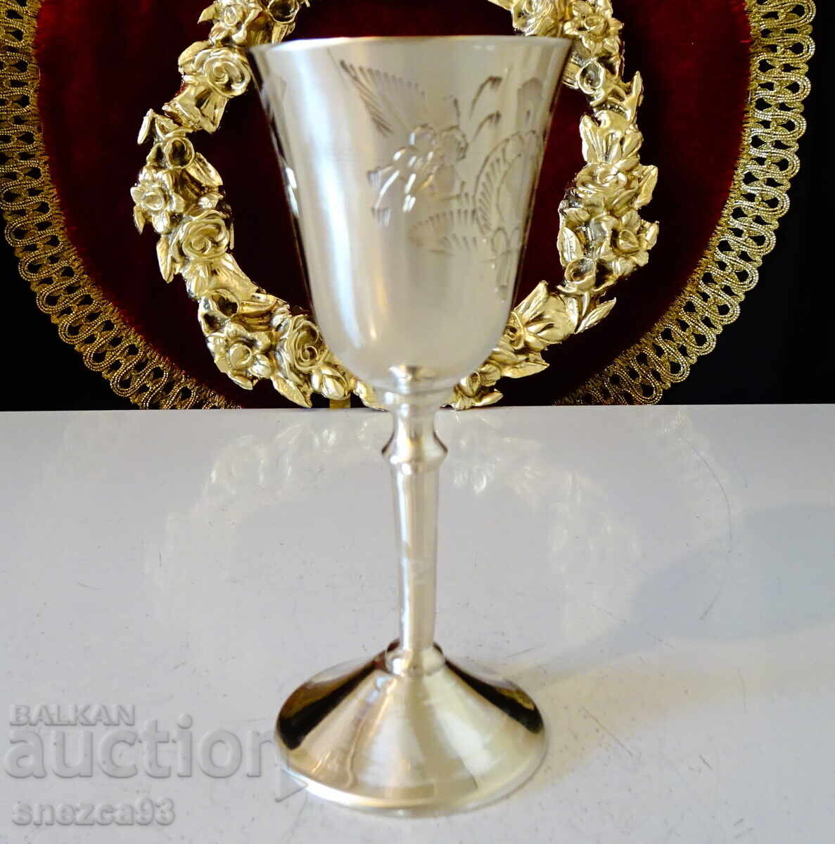 Δημοπρασία Χάλκινο φλιτζάνι ρακί με υπέροχο μπαρόκ ανάγλυφο