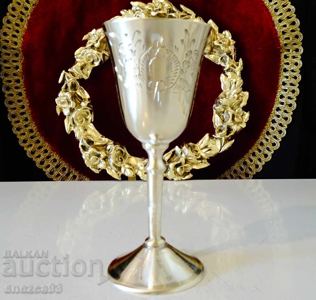 Χάλκινο φλιτζάνι ρακί με υπέροχο μπαρόκ ανάγλυφο - 6