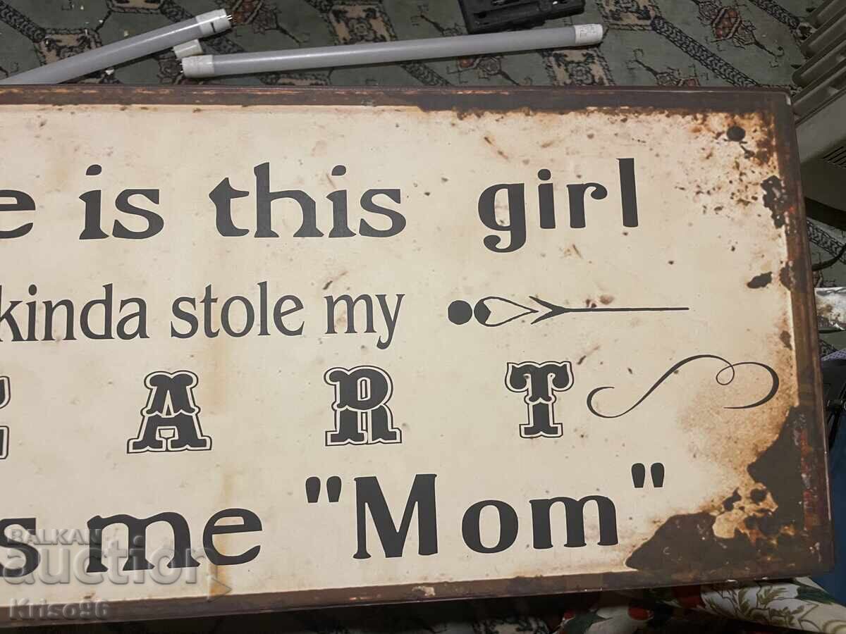 Δημοπρασία Μεγάλη διακοσμητική μεταλλική πινακίδα