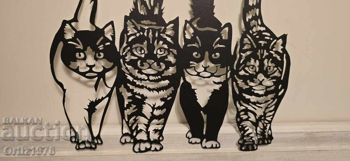 Auction  Metal decoration - kittens, 30cm/26cm