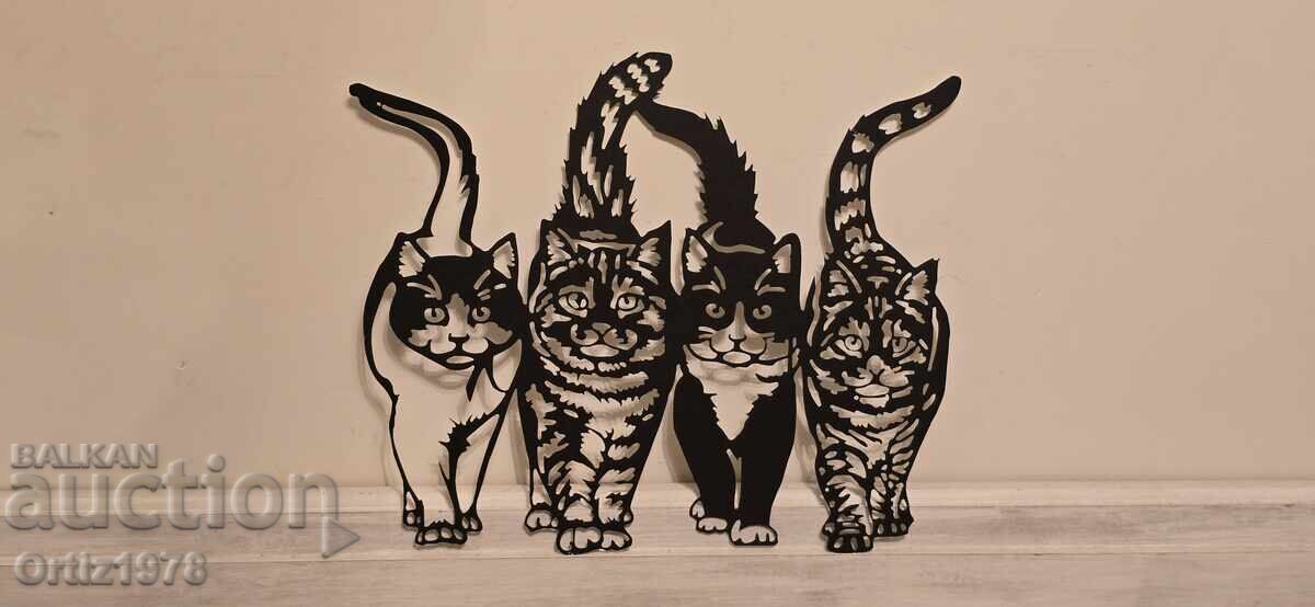 Metal decoration - kittens, 30cm/26cm