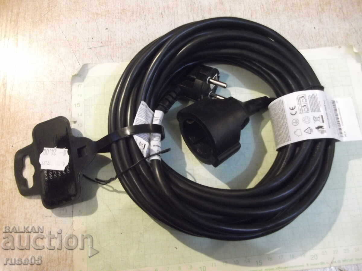 Extension cord black - 10 m. new - 1