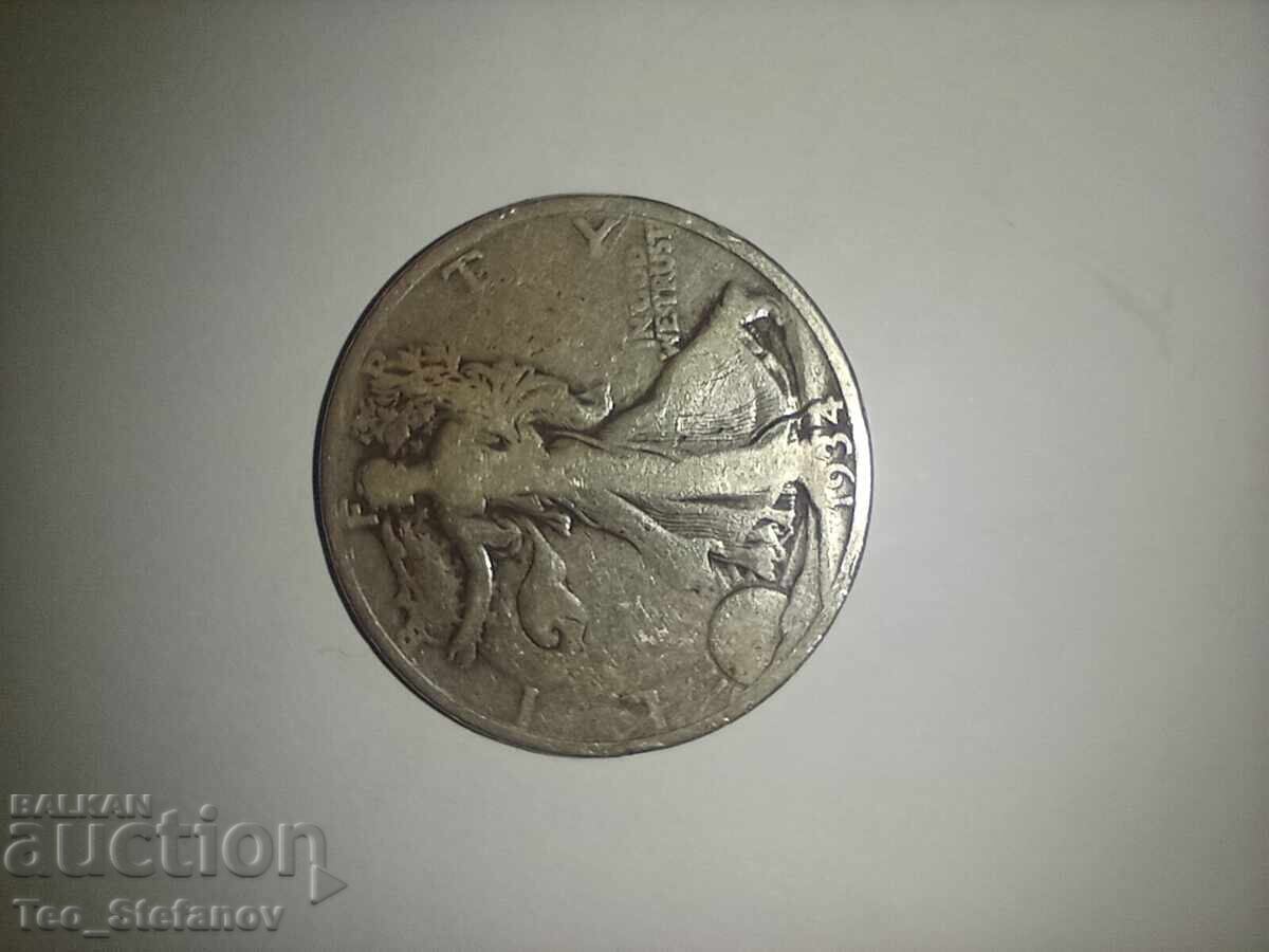 Auction  1/2 half dollar 1934 USA silver