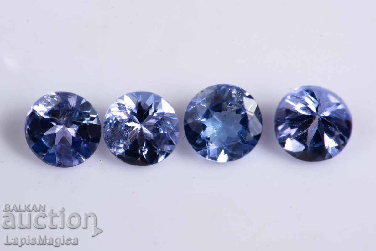 4 bucăți tanzanit 3.5mm 0.75ct tăietură rotundă nr. 1 4 bucăți tanzanit 3.5mm 0.75ct tăietură rotundă nr. 1